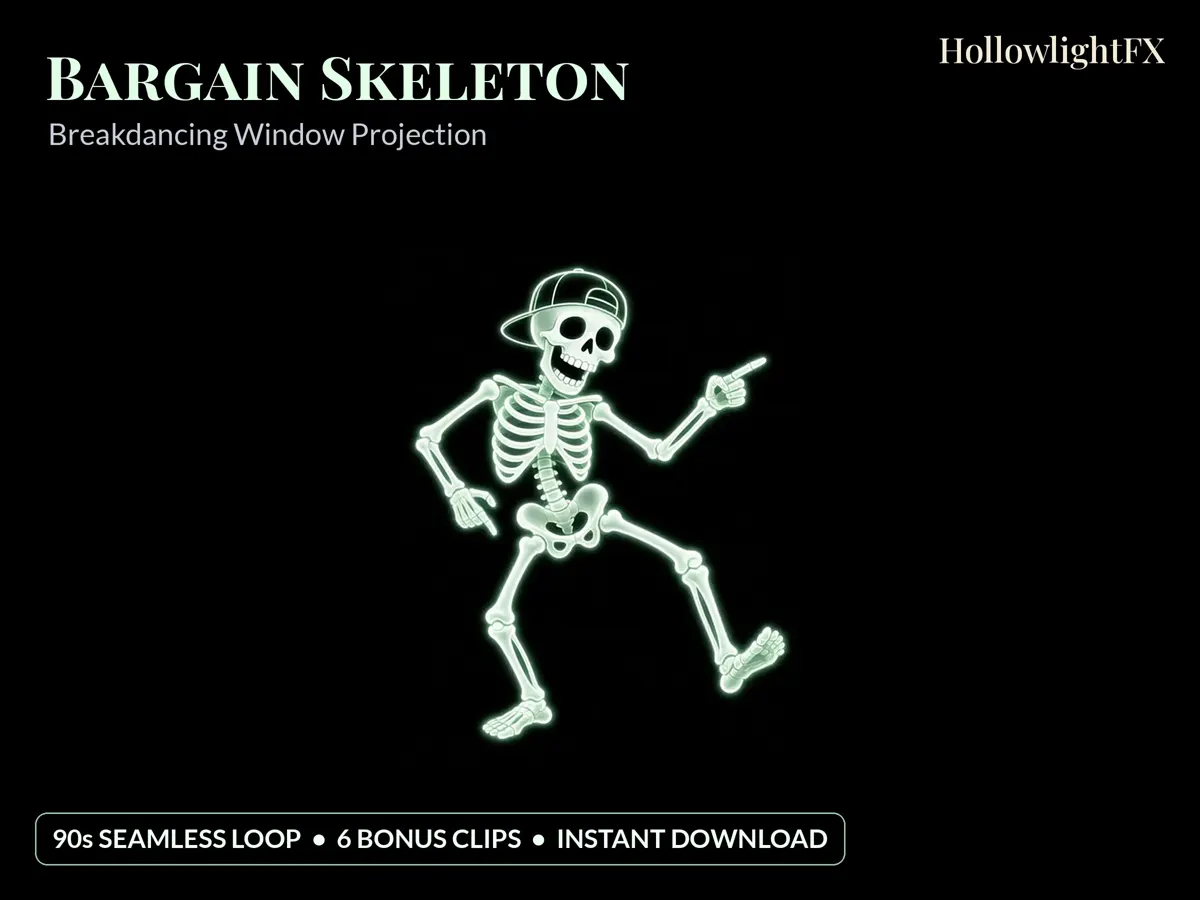 Bargain Skeleton: Breakdancing Skeleton Projection window projection preview